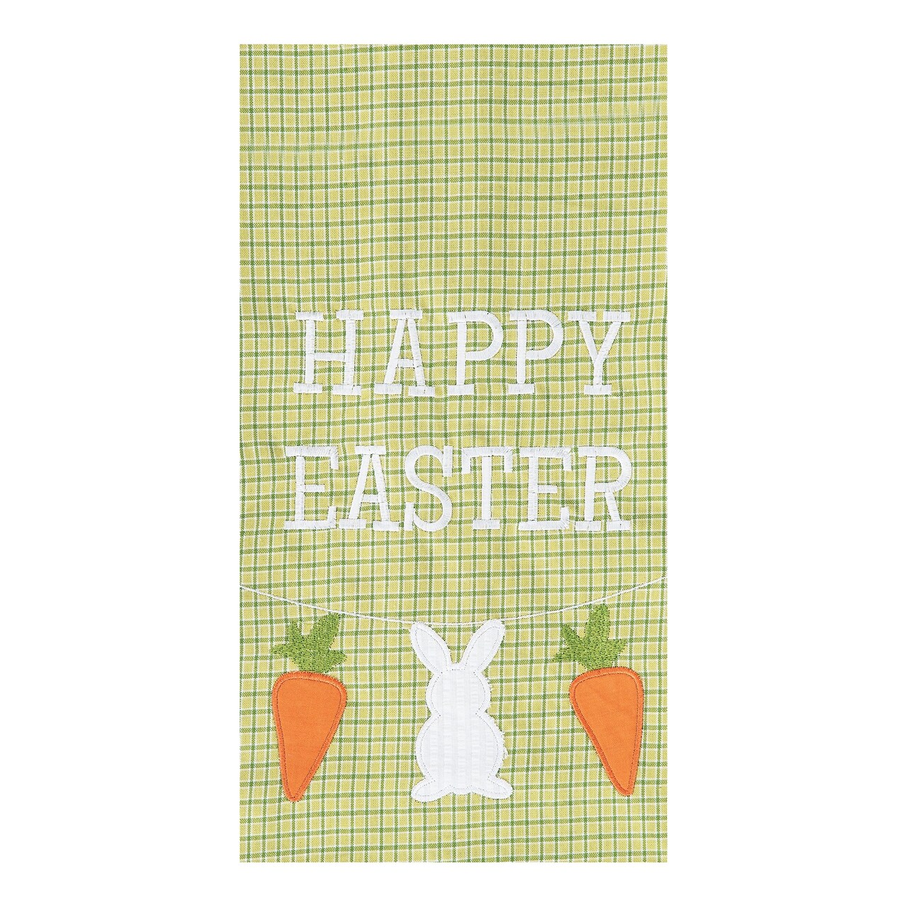 "Happy Easter" Bunny Rabbit w/ Carrots Cotton Kitchen Dishtowel